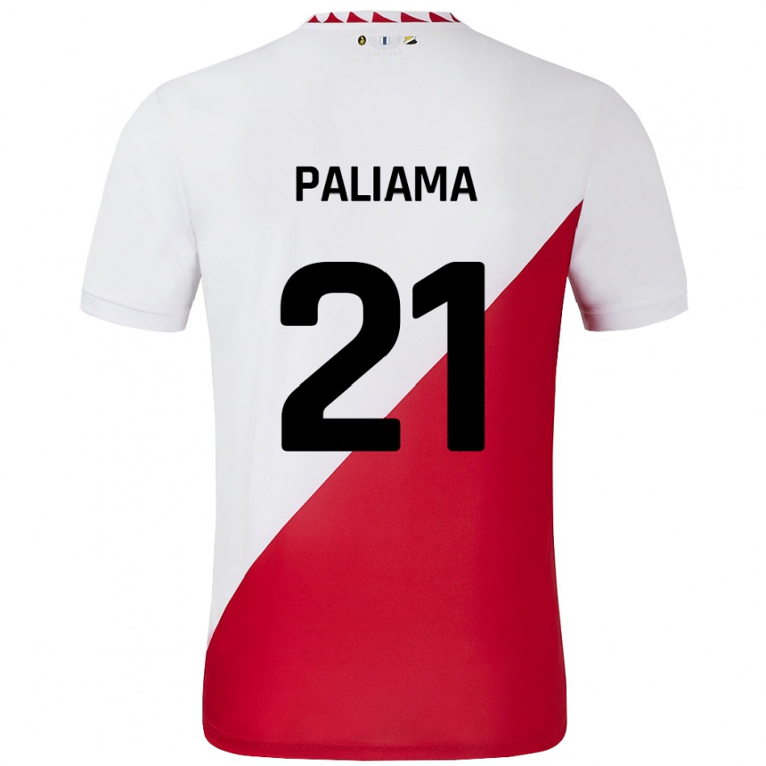 Kids Football Joni Paliama #21 White Red Home Jersey 2024/25 T-Shirt