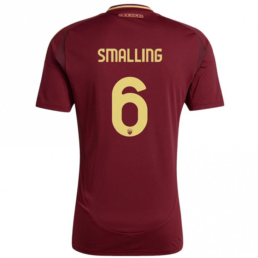 Kids Football Chris Smalling #6 Red Brown Gold Home Jersey 2024/25 T-Shirt