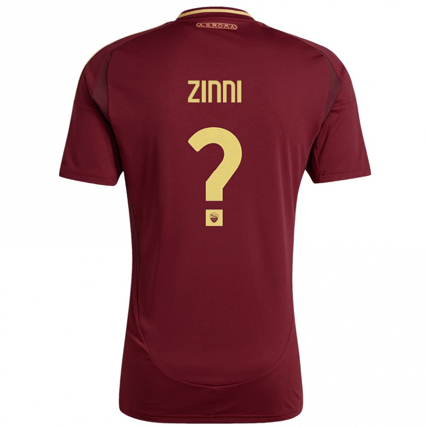 Kids Football Raul Zinni #0 Red Brown Gold Home Jersey 2024/25 T-Shirt