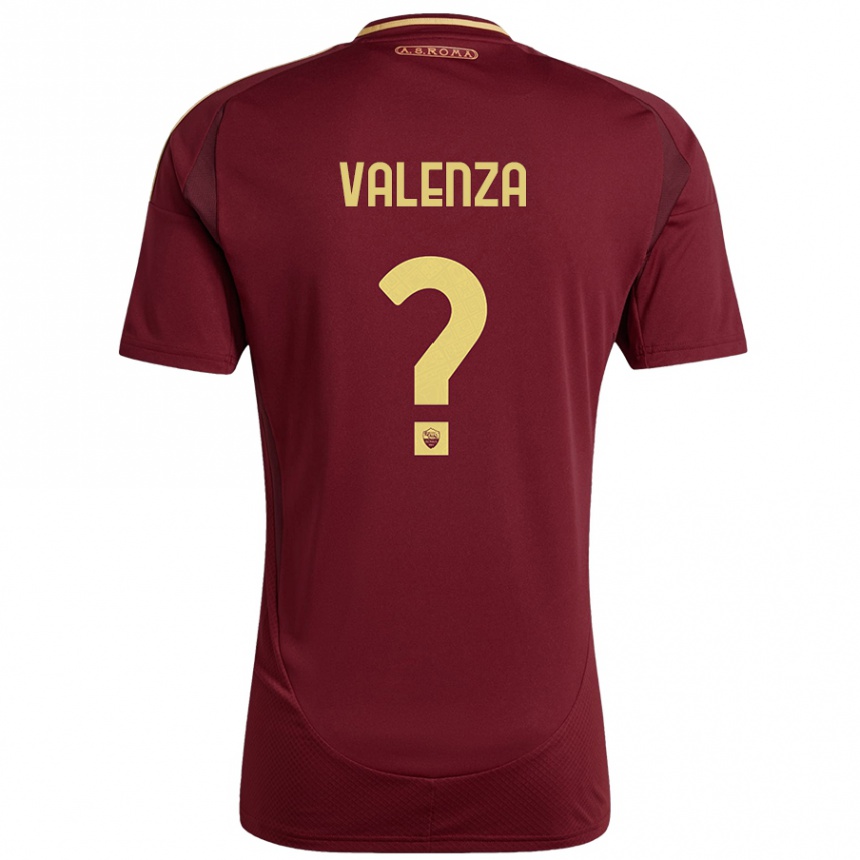 Kids Football Salvatore Valenza #0 Red Brown Gold Home Jersey 2024/25 T-Shirt