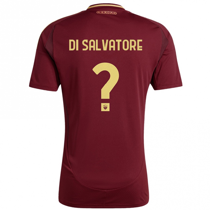 Kids Football Diego Di Salvatore #0 Red Brown Gold Home Jersey 2024/25 T-Shirt