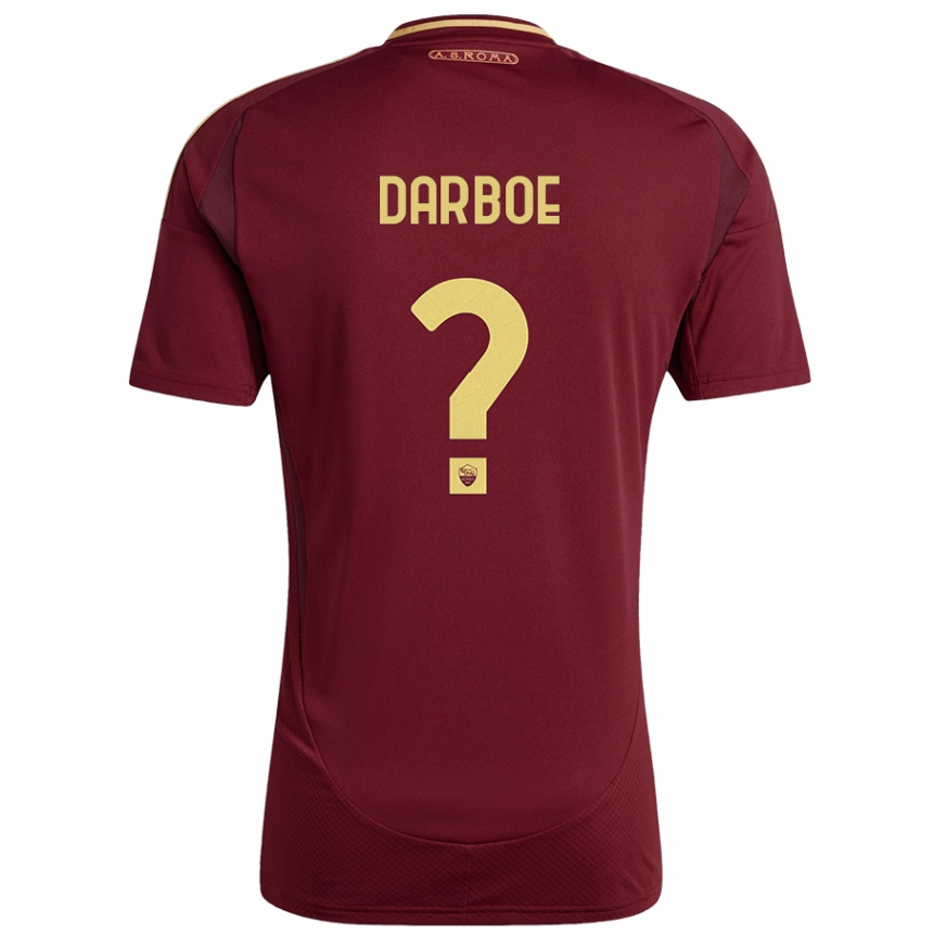 Kids Football Balagie Darboe #0 Red Brown Gold Home Jersey 2024/25 T-Shirt