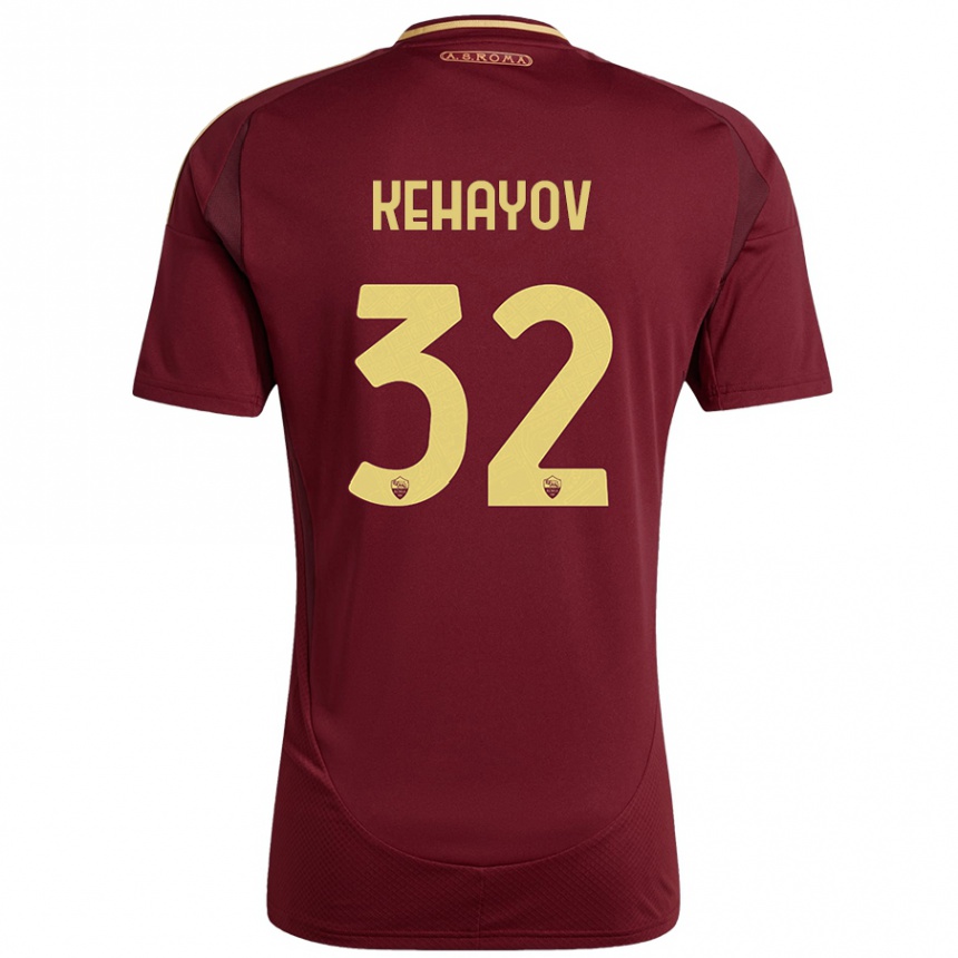 Kids Football Atanas Kehayov #32 Red Brown Gold Home Jersey 2024/25 T-Shirt