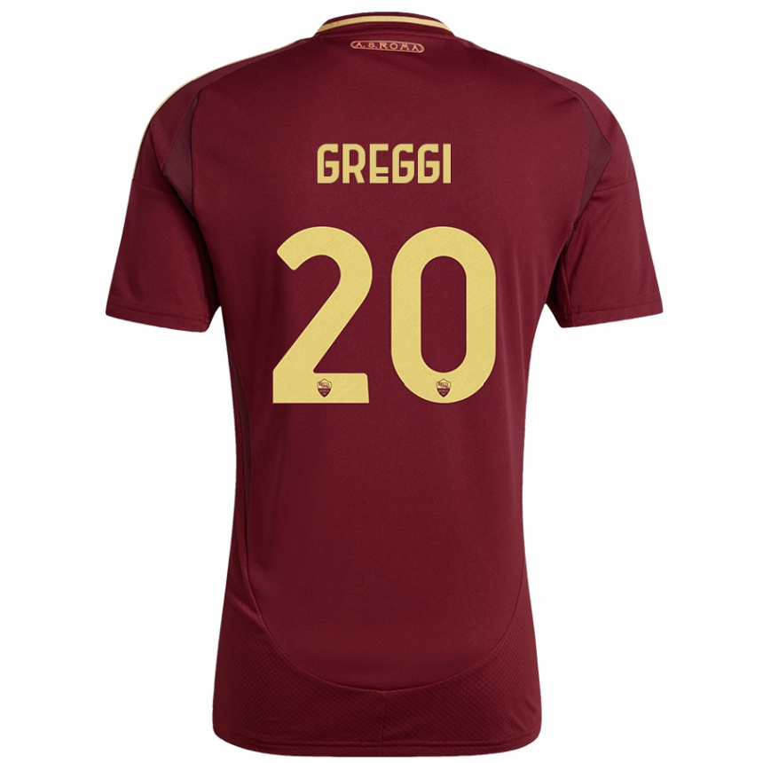 Kids Football Giada Greggi #20 Red Brown Gold Home Jersey 2024/25 T-Shirt