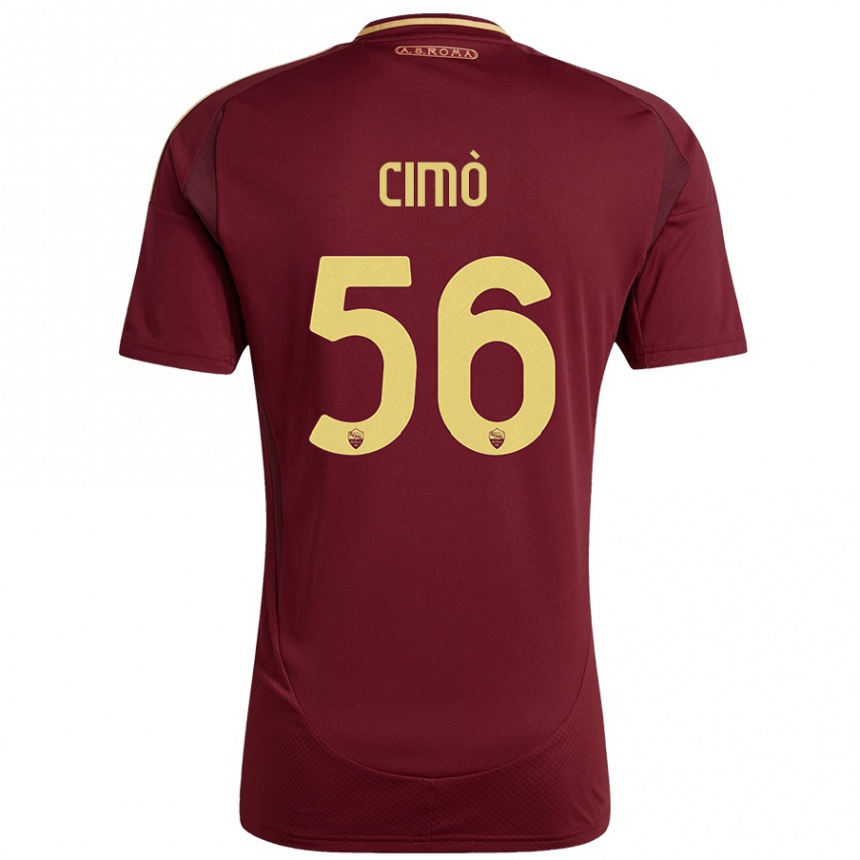 Kids Football Giada Cimò #56 Red Brown Gold Home Jersey 2024/25 T-Shirt