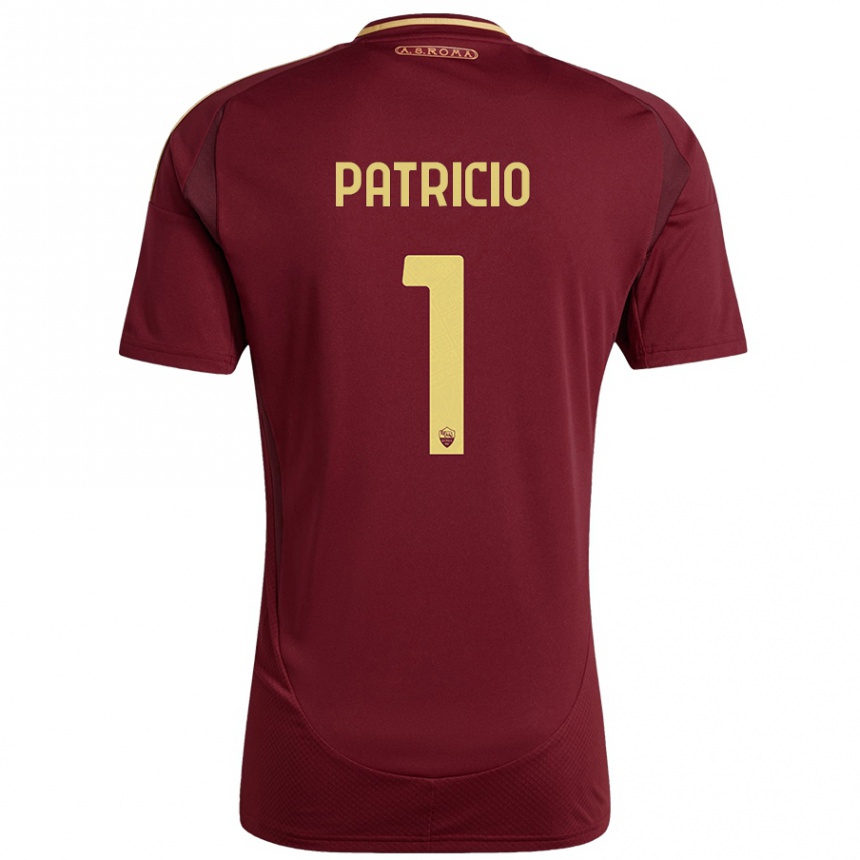 Kids Football Rui Patricio #1 Red Brown Gold Home Jersey 2024/25 T-Shirt