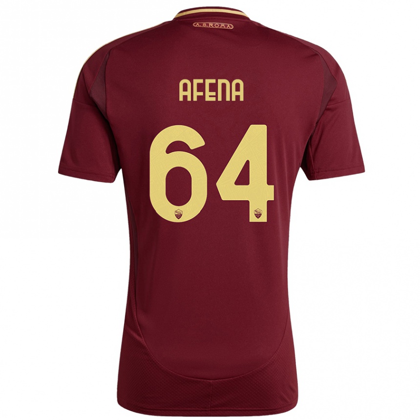 Kids Football Felix Afena-Gyan #64 Red Brown Gold Home Jersey 2024/25 T-Shirt