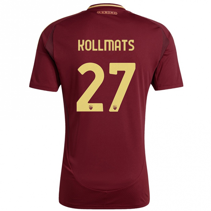 Kids Football Beata Kollmats #27 Red Brown Gold Home Jersey 2024/25 T-Shirt