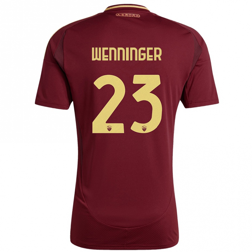 Kids Football Carina Wenninger #23 Red Brown Gold Home Jersey 2024/25 T-Shirt