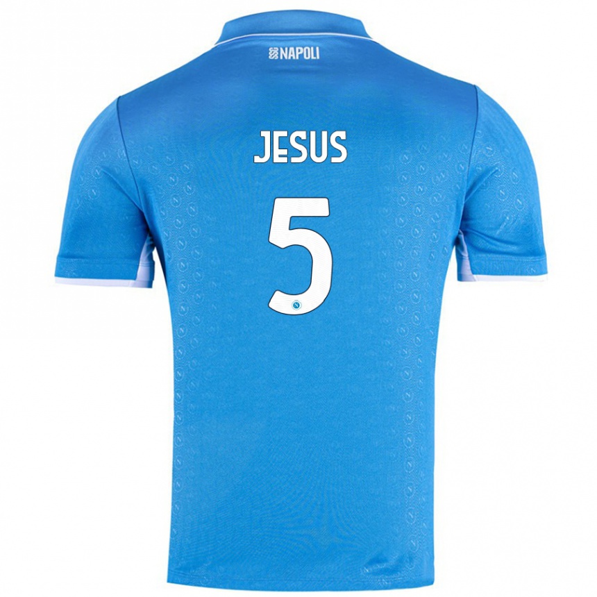 Kids Football Juan Jesus #5 Sky Blue Home Jersey 2024/25 T-Shirt