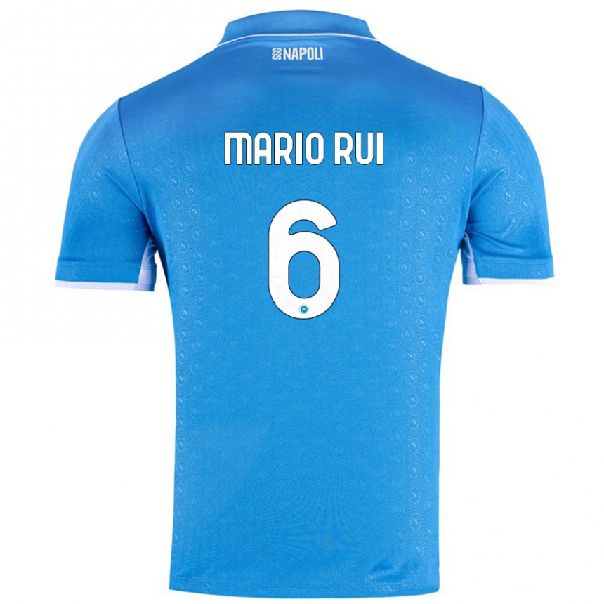 Kids Football Mario Rui #6 Sky Blue Home Jersey 2024/25 T-Shirt