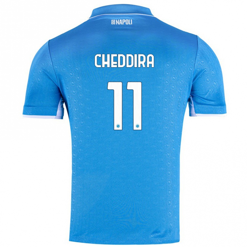 Kids Football Walid Cheddira #11 Sky Blue Home Jersey 2024/25 T-Shirt