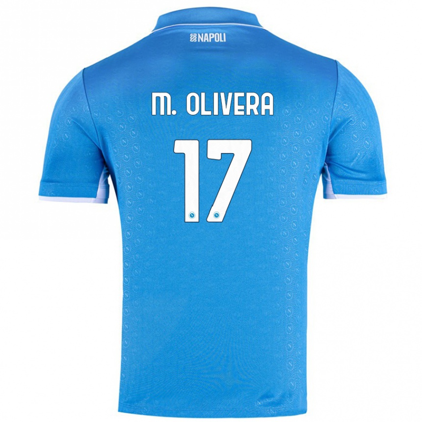 Kids Football Mathias Olivera #17 Sky Blue Home Jersey 2024/25 T-Shirt