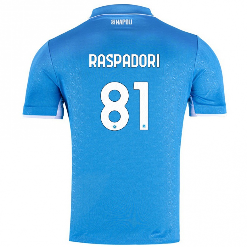 Kids Football Giacomo Raspadori #81 Sky Blue Home Jersey 2024/25 T-Shirt