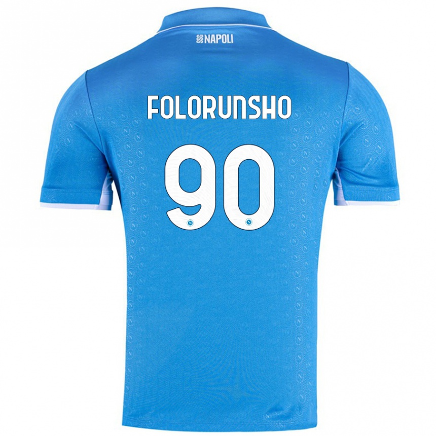 Kids Football Michael Folorunsho #90 Sky Blue Home Jersey 2024/25 T-Shirt