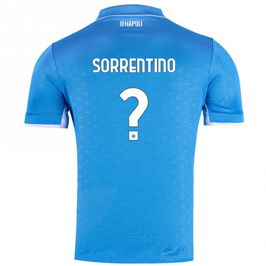 Kids Football Andrea Sorrentino #0 Sky Blue Home Jersey 2024/25 T-Shirt