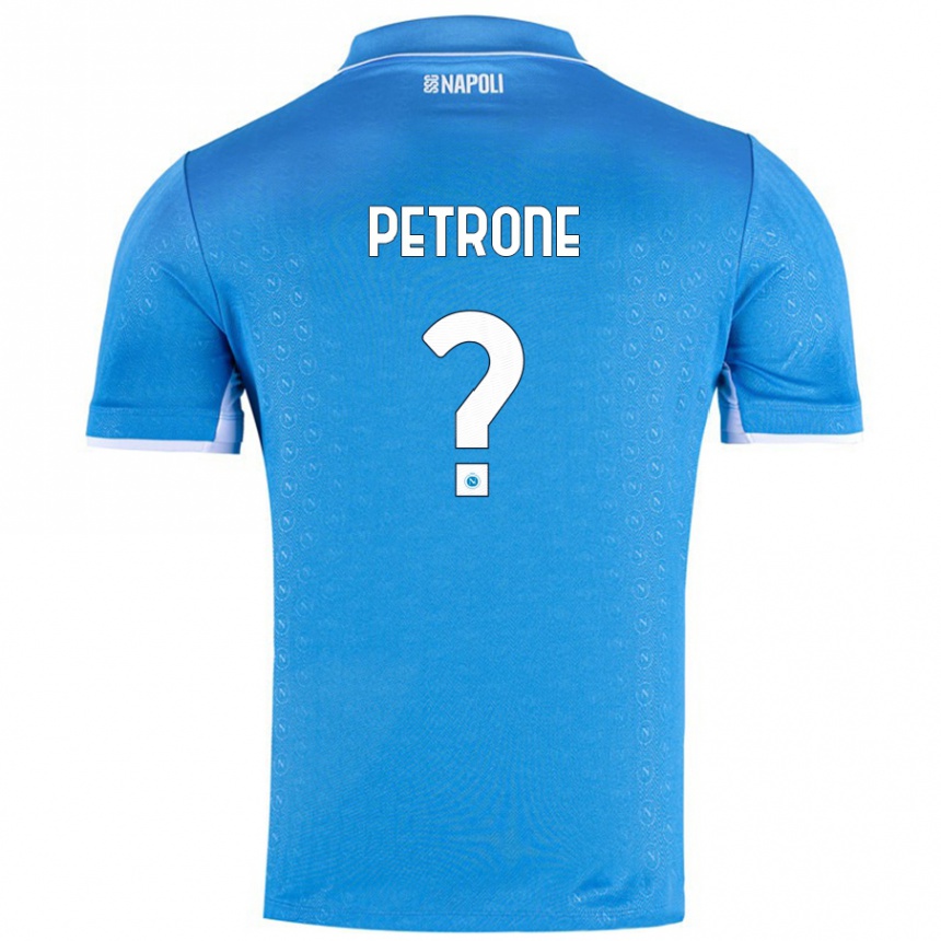 Kids Football Andrea Petrone #0 Sky Blue Home Jersey 2024/25 T-Shirt