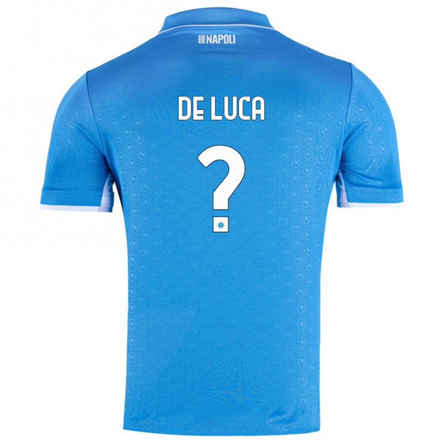 Kids Football Alfonso De Luca #0 Sky Blue Home Jersey 2024/25 T-Shirt