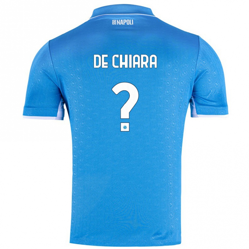 Kids Football Emmanuele De Chiara #0 Sky Blue Home Jersey 2024/25 T-Shirt