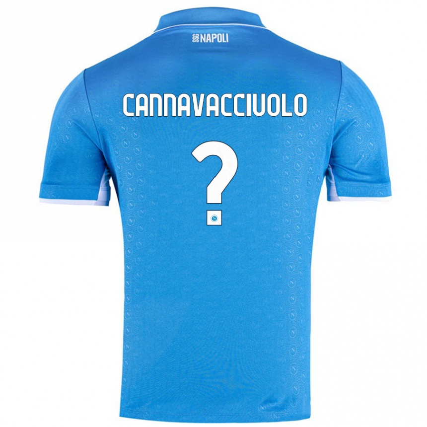 Kids Football Luigi Pio Cannavacciuolo #0 Sky Blue Home Jersey 2024/25 T-Shirt