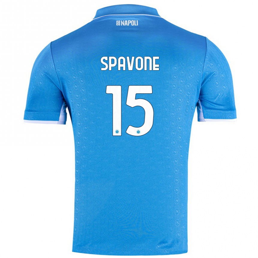 Kids Football Alessandro Spavone #15 Sky Blue Home Jersey 2024/25 T-Shirt