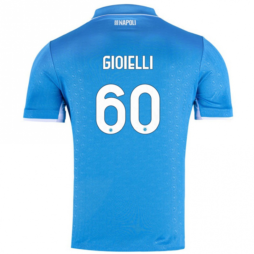 Kids Football Francesco Gioielli #60 Sky Blue Home Jersey 2024/25 T-Shirt