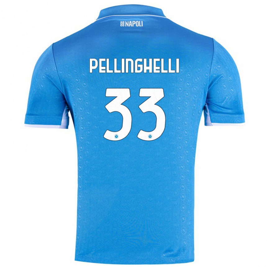 Kids Football Alice Pellinghelli #33 Sky Blue Home Jersey 2024/25 T-Shirt