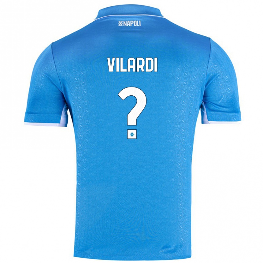 Kids Football Mario Vilardi #0 Sky Blue Home Jersey 2024/25 T-Shirt