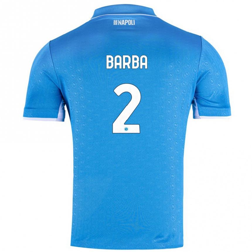 Kids Football Benedetto Barba #2 Sky Blue Home Jersey 2024/25 T-Shirt