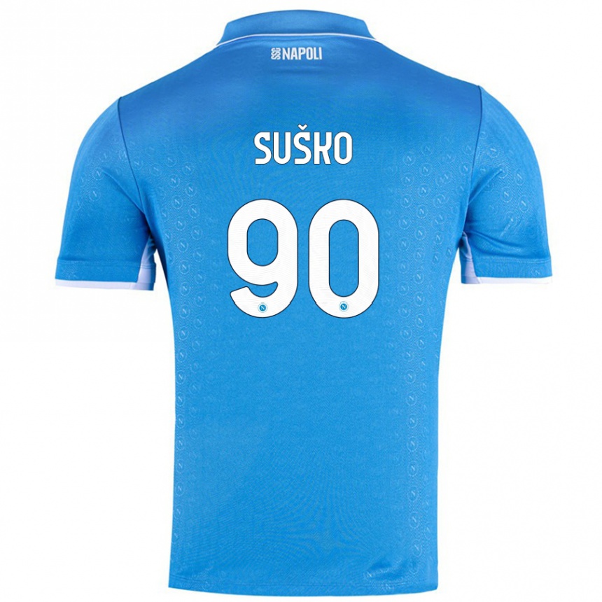 Kids Football Daniel Suško #90 Sky Blue Home Jersey 2024/25 T-Shirt