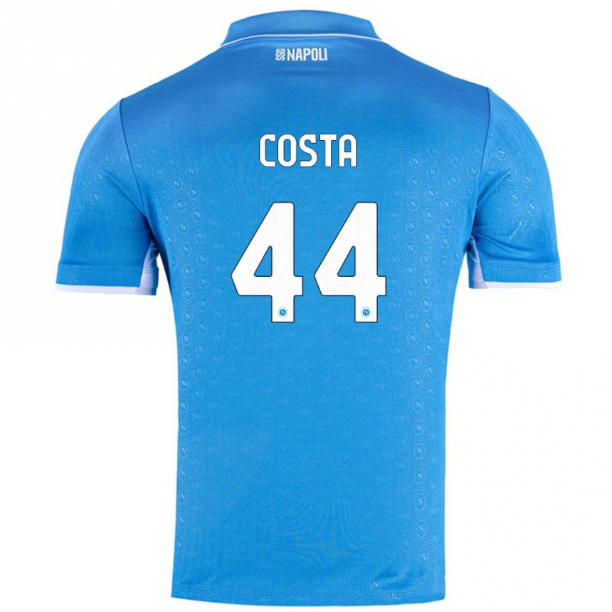 Kids Football Filippo Costa #44 Sky Blue Home Jersey 2024/25 T-Shirt