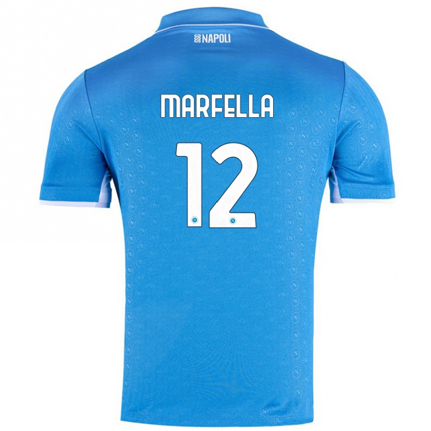 Kids Football Davide Marfella #12 Sky Blue Home Jersey 2024/25 T-Shirt