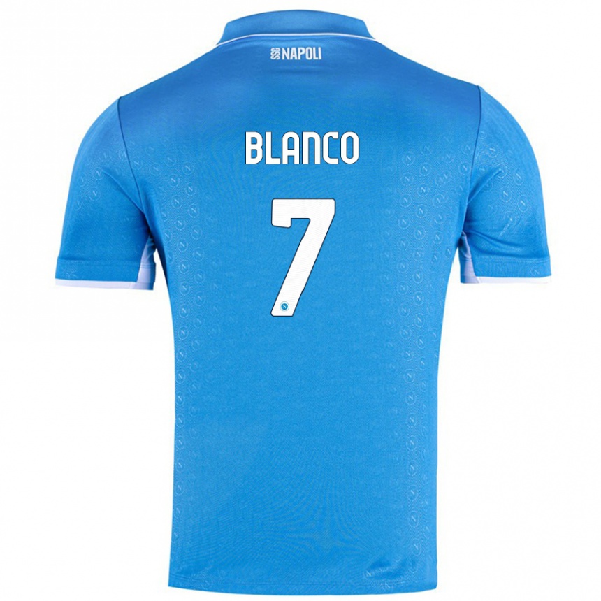 Kids Football Gimena Blanco #7 Sky Blue Home Jersey 2024/25 T-Shirt