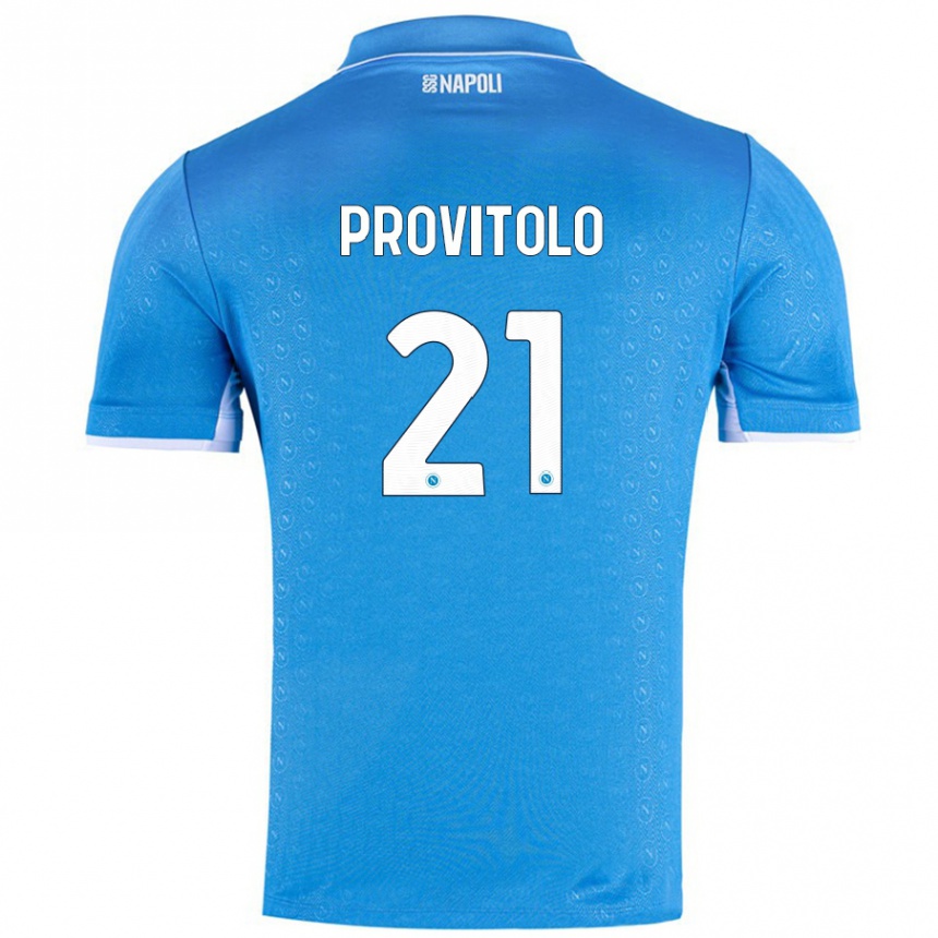 Kids Football Vincenzo Provitolo #21 Sky Blue Home Jersey 2024/25 T-Shirt