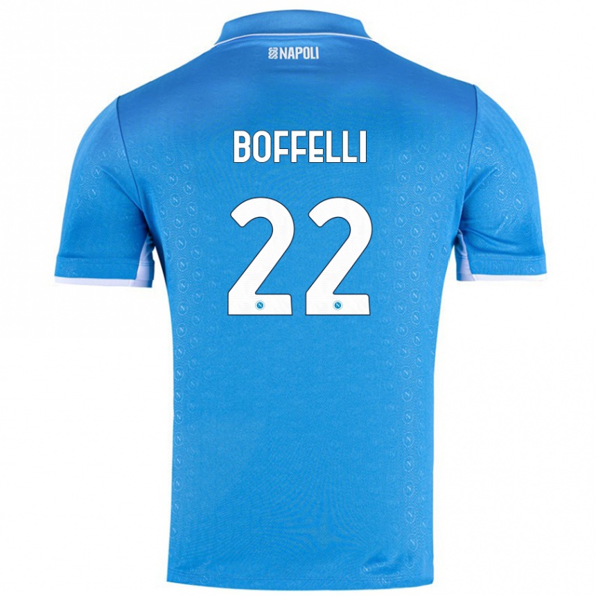 Kids Football Valerio Boffelli #22 Sky Blue Home Jersey 2024/25 T-Shirt