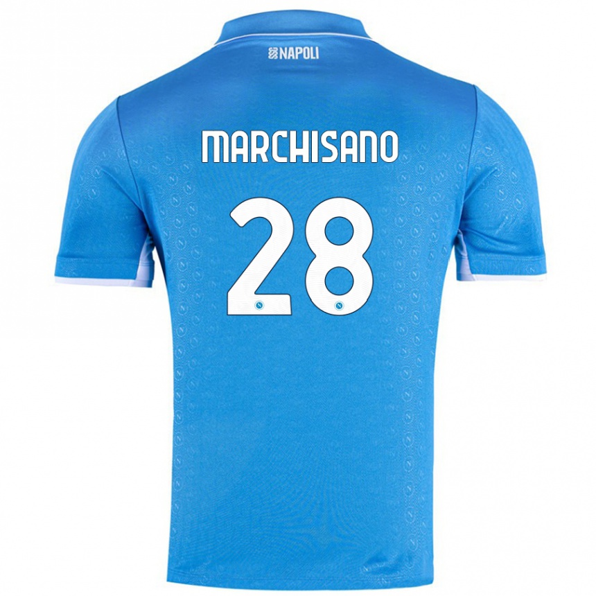 Kids Football Matteo Marchisano #28 Sky Blue Home Jersey 2024/25 T-Shirt