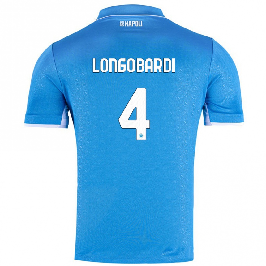 Kids Football Salvatore Longobardi #4 Sky Blue Home Jersey 2024/25 T-Shirt