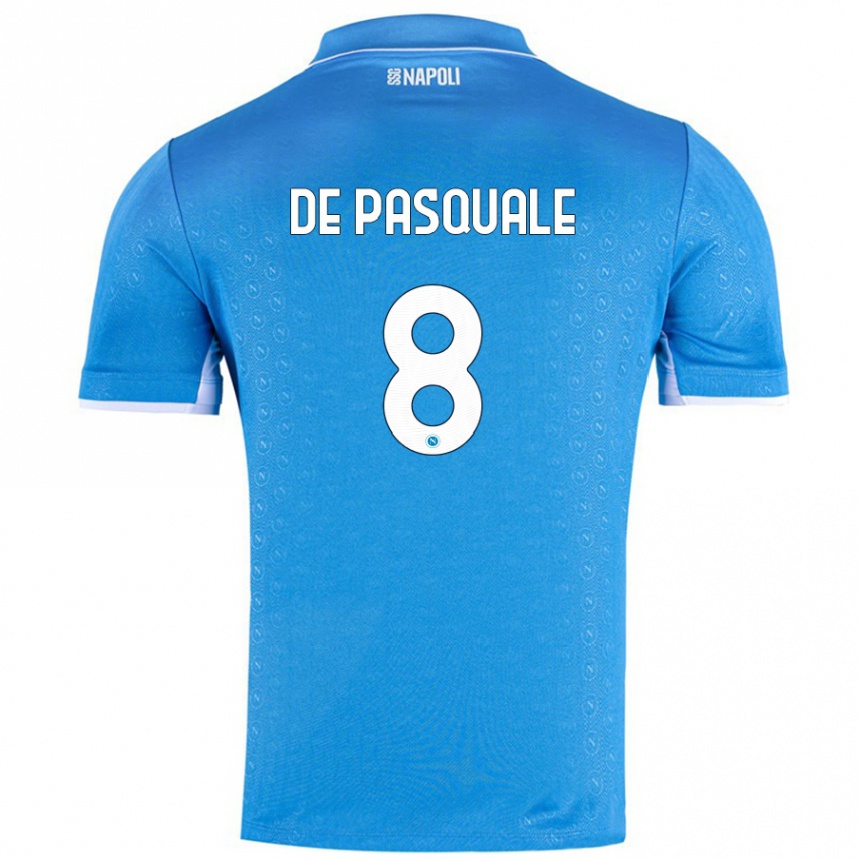 Kids Football Dylan De Pasquale #8 Sky Blue Home Jersey 2024/25 T-Shirt