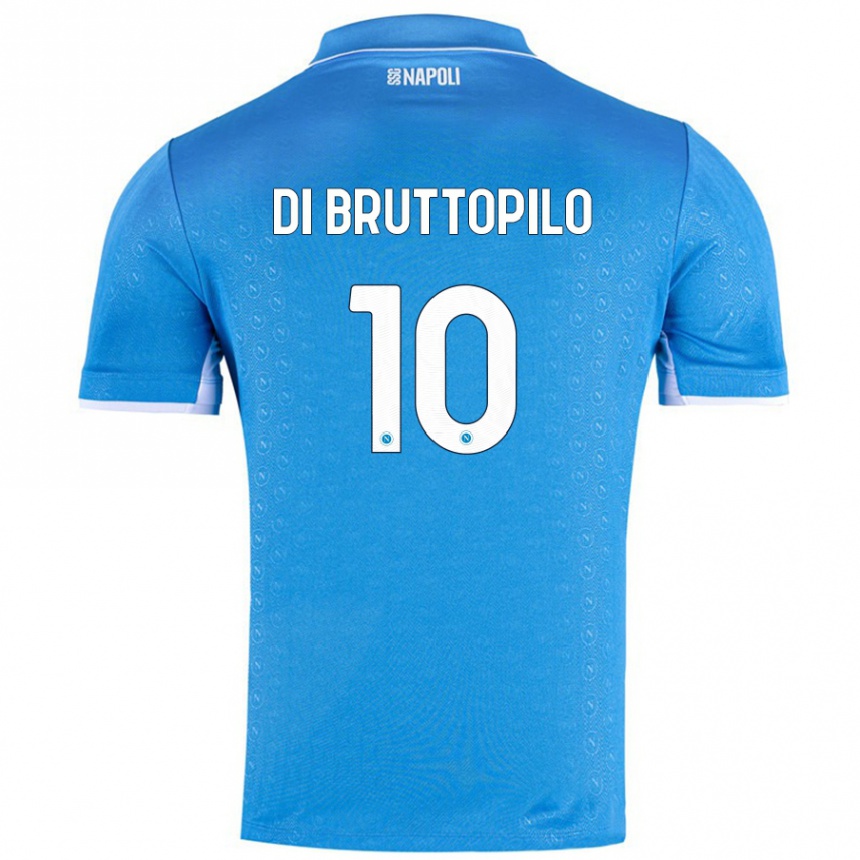 Kids Football Giuseppe Ambrosino Di Bruttopilo #10 Sky Blue Home Jersey 2024/25 T-Shirt