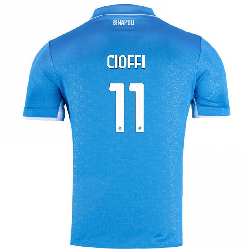 Kids Football Antonio Cioffi #11 Sky Blue Home Jersey 2024/25 T-Shirt