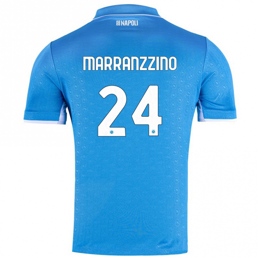 Kids Football Pasquale Marranzzino #24 Sky Blue Home Jersey 2024/25 T-Shirt