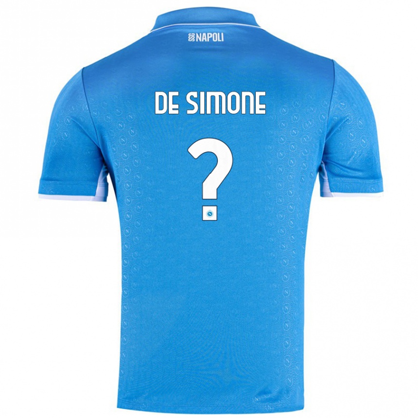 Kids Football Paolo De Simone #0 Sky Blue Home Jersey 2024/25 T-Shirt