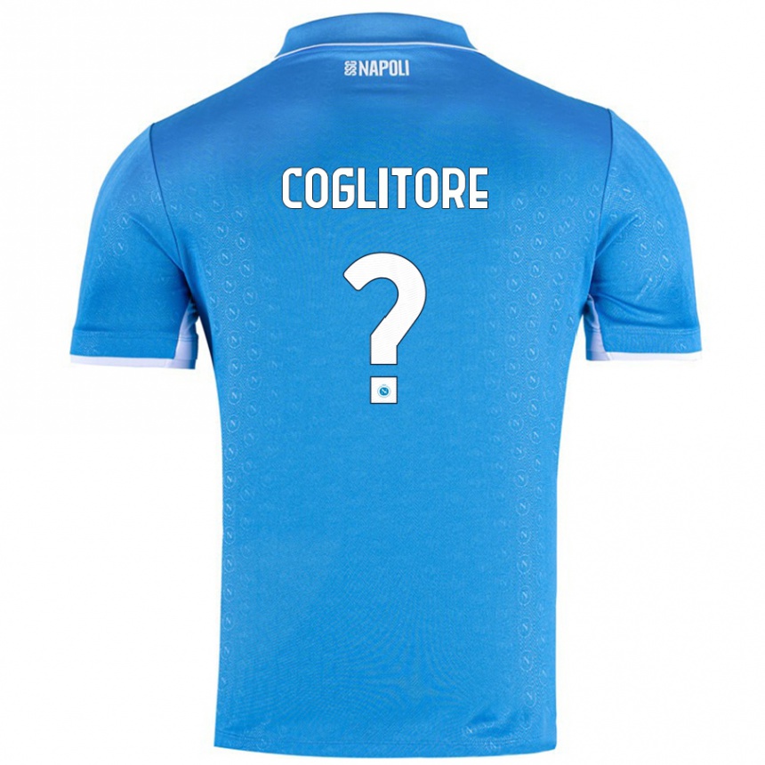 Kids Football Matteo Coglitore #0 Sky Blue Home Jersey 2024/25 T-Shirt