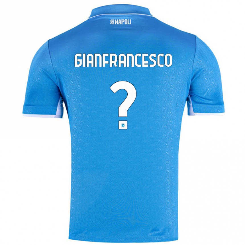 Kids Football Sergio Gianfrancesco #0 Sky Blue Home Jersey 2024/25 T-Shirt