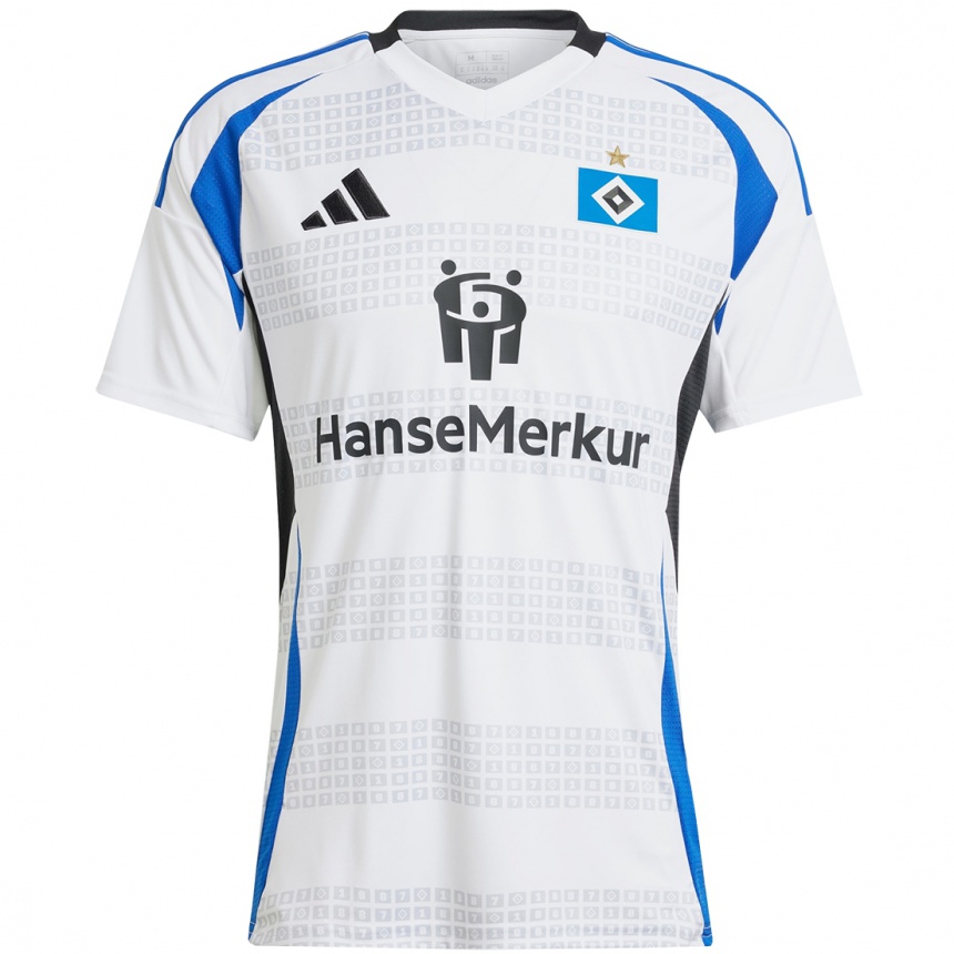 Kids Football Merle Kirschstein #25 White Blue Home Jersey 2024/25 T-Shirt