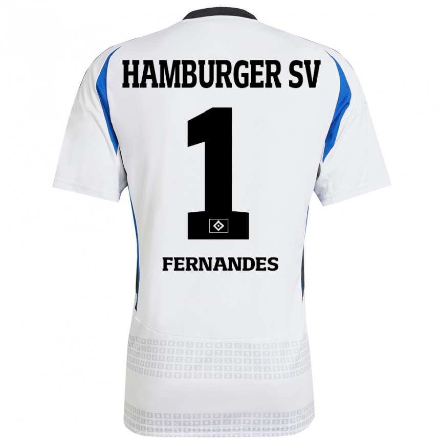 Kids Football Daniel Heuer Fernandes #1 White Blue Home Jersey 2024/25 T-Shirt