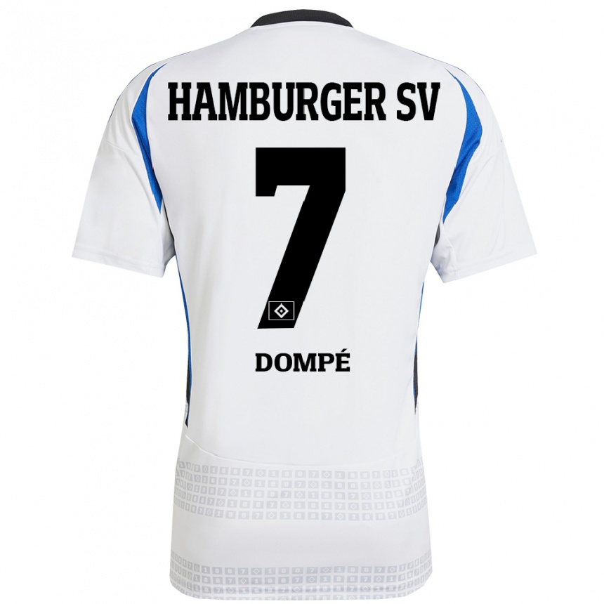 Kids Football Jean-Luc Dompé #7 White Blue Home Jersey 2024/25 T-Shirt