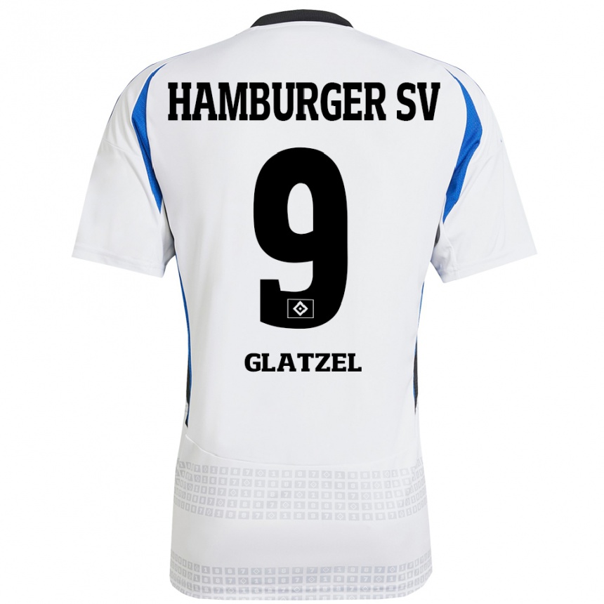 Kids Football Robert Glatzel #9 White Blue Home Jersey 2024/25 T-Shirt