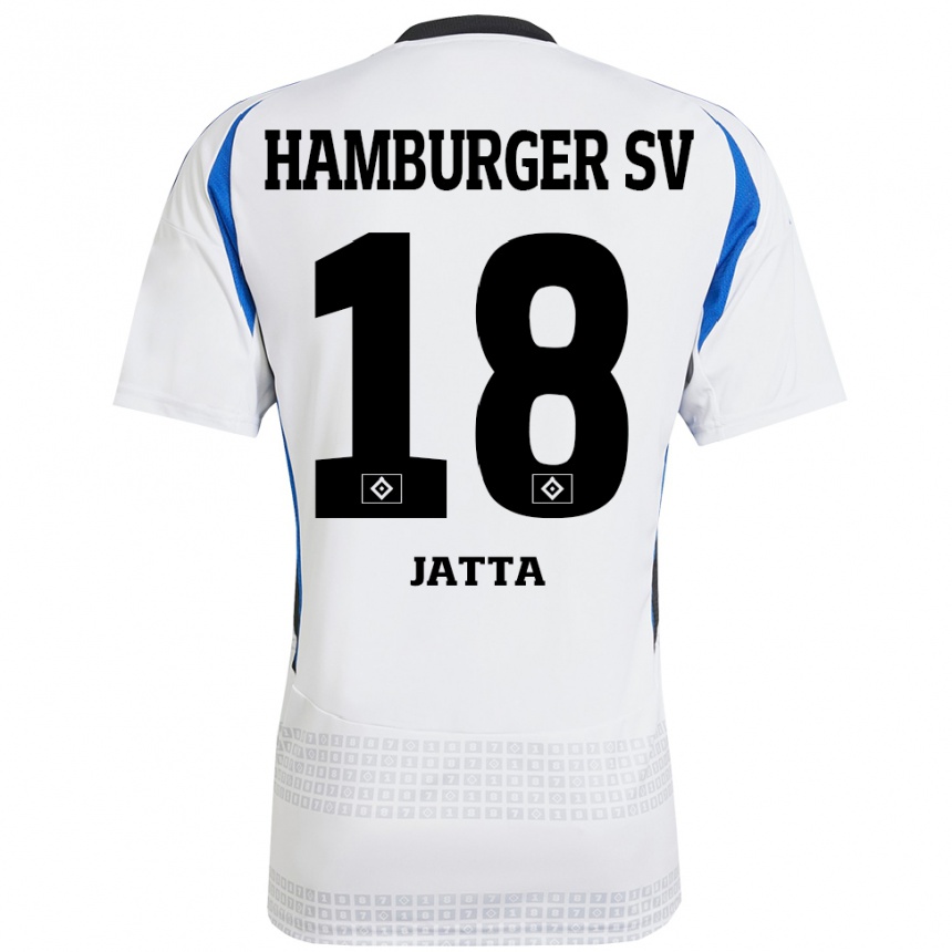 Kids Football Bakery Jatta #18 White Blue Home Jersey 2024/25 T-Shirt