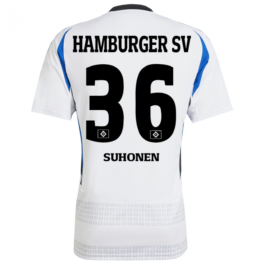 Kids Football Anssi Suhonen #36 White Blue Home Jersey 2024/25 T-Shirt